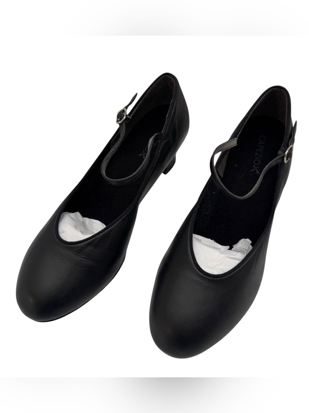 Capezio Suede Sole Jr. Footlight Character Shoe Black Mary Jane Ballroom NWT 9.5